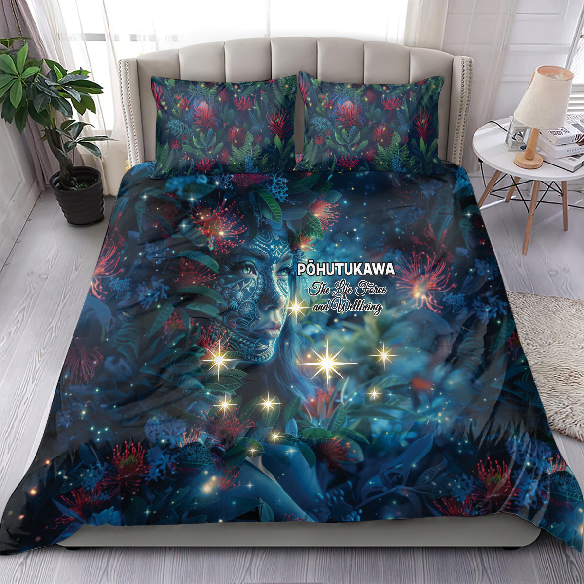 New Zealand Matariki Pohutukawa Bedding Set Te Mauri te Ora - Vibe Hoodie Shop