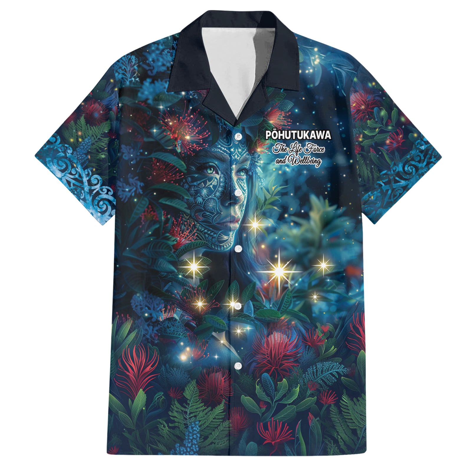 New Zealand Matariki Pohutukawa Hawaiian Shirt Te Mauri te Ora - Vibe Hoodie Shop