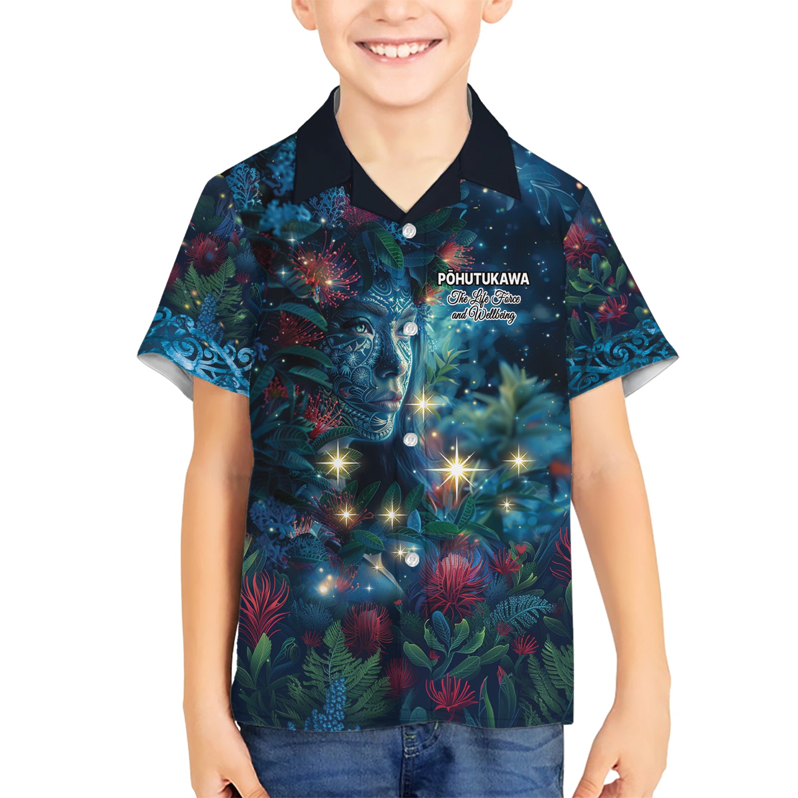 New Zealand Matariki Pohutukawa Hawaiian Shirt Te Mauri te Ora - Vibe Hoodie Shop
