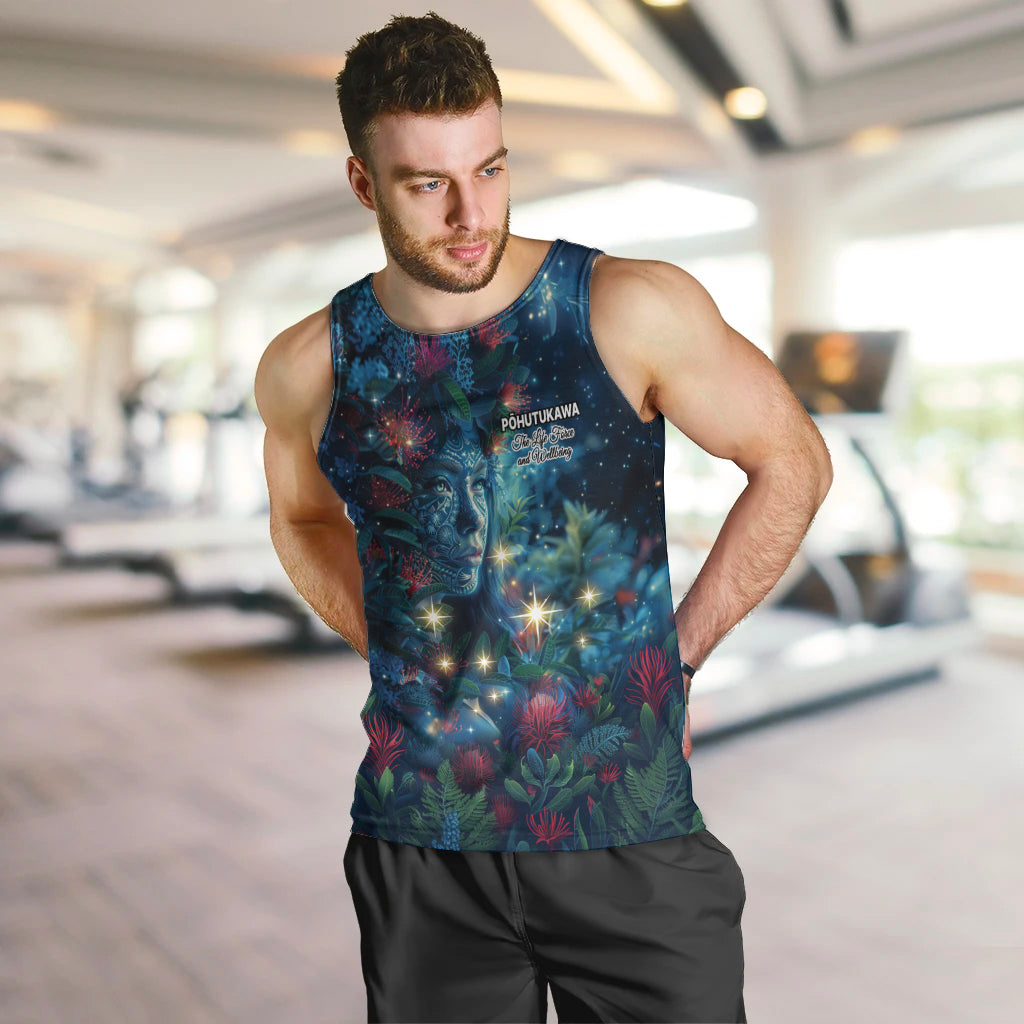 New Zealand Matariki Pohutukawa Men Tank Top Te Mauri te Ora - Vibe Hoodie Shop