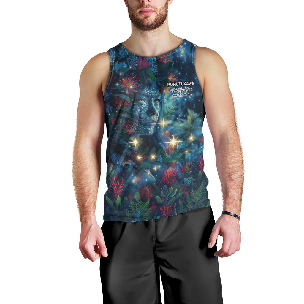 New Zealand Matariki Pohutukawa Men Tank Top Te Mauri te Ora - Vibe Hoodie Shop
