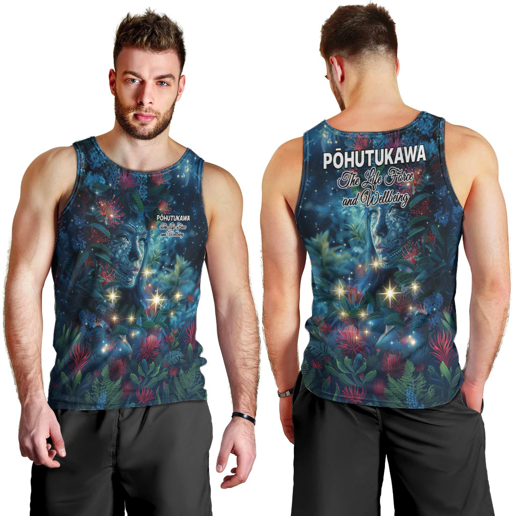 New Zealand Matariki Pohutukawa Men Tank Top Te Mauri te Ora - Vibe Hoodie Shop