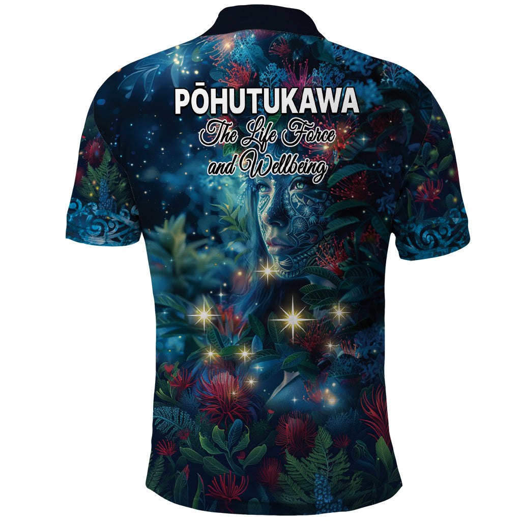 New Zealand Matariki Pohutukawa Polo Shirt Te Mauri te Ora LT9 - Vibe Hoodie Shop