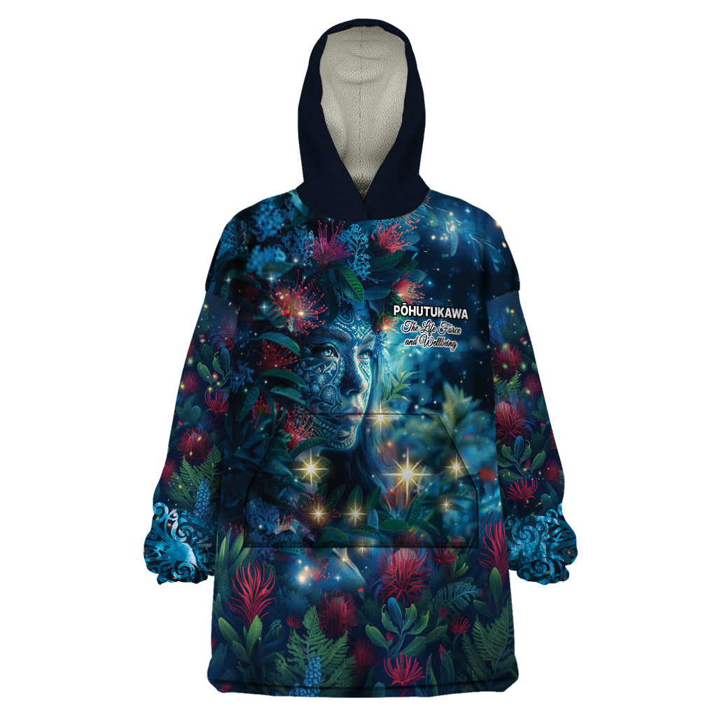 New Zealand Matariki Pohutukawa Wearable Blanket Hoodie Te Mauri te Ora - Vibe Hoodie Shop