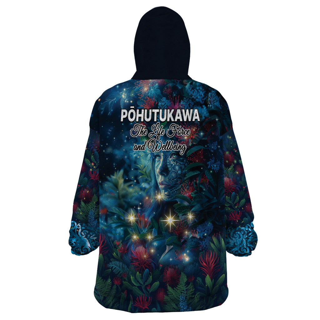 New Zealand Matariki Pohutukawa Wearable Blanket Hoodie Te Mauri te Ora - Vibe Hoodie Shop