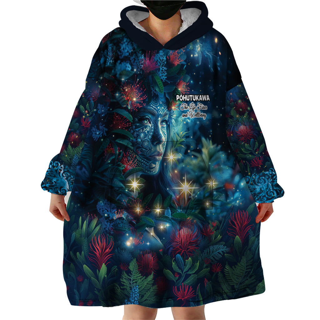 New Zealand Matariki Pohutukawa Wearable Blanket Hoodie Te Mauri te Ora - Vibe Hoodie Shop