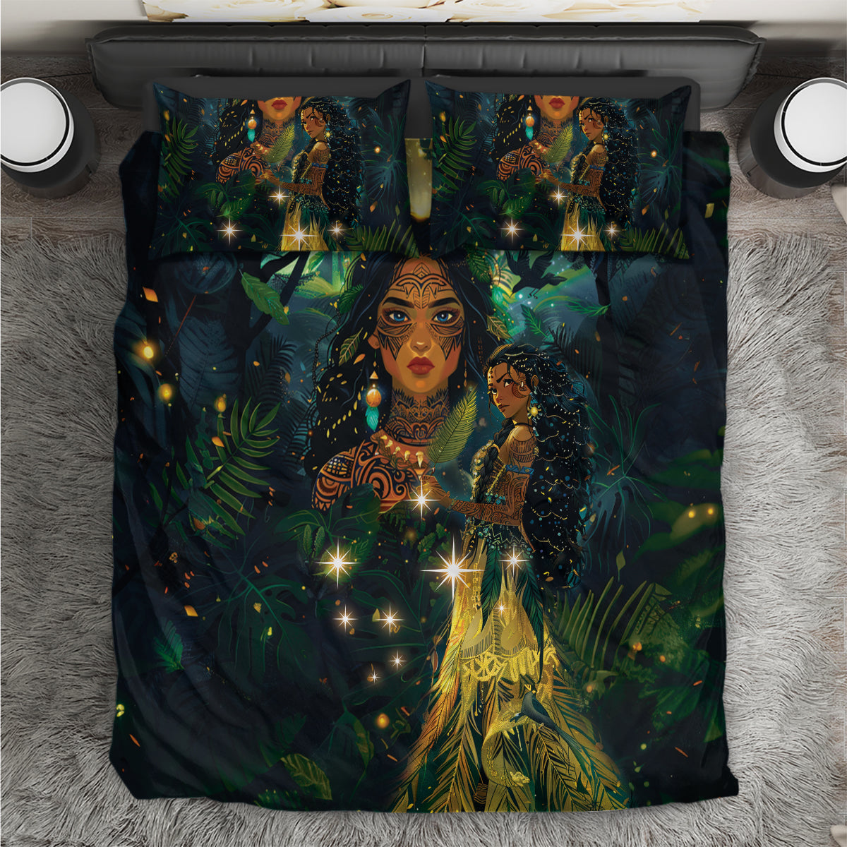 New Zealand Matariki Bedding Set Rongo Mori Wellbeing and Good Luck - Vibe Hoodie Shop