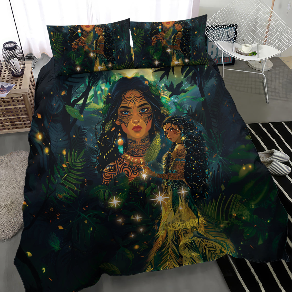 New Zealand Matariki Bedding Set Rongo Mori Wellbeing and Good Luck - Vibe Hoodie Shop