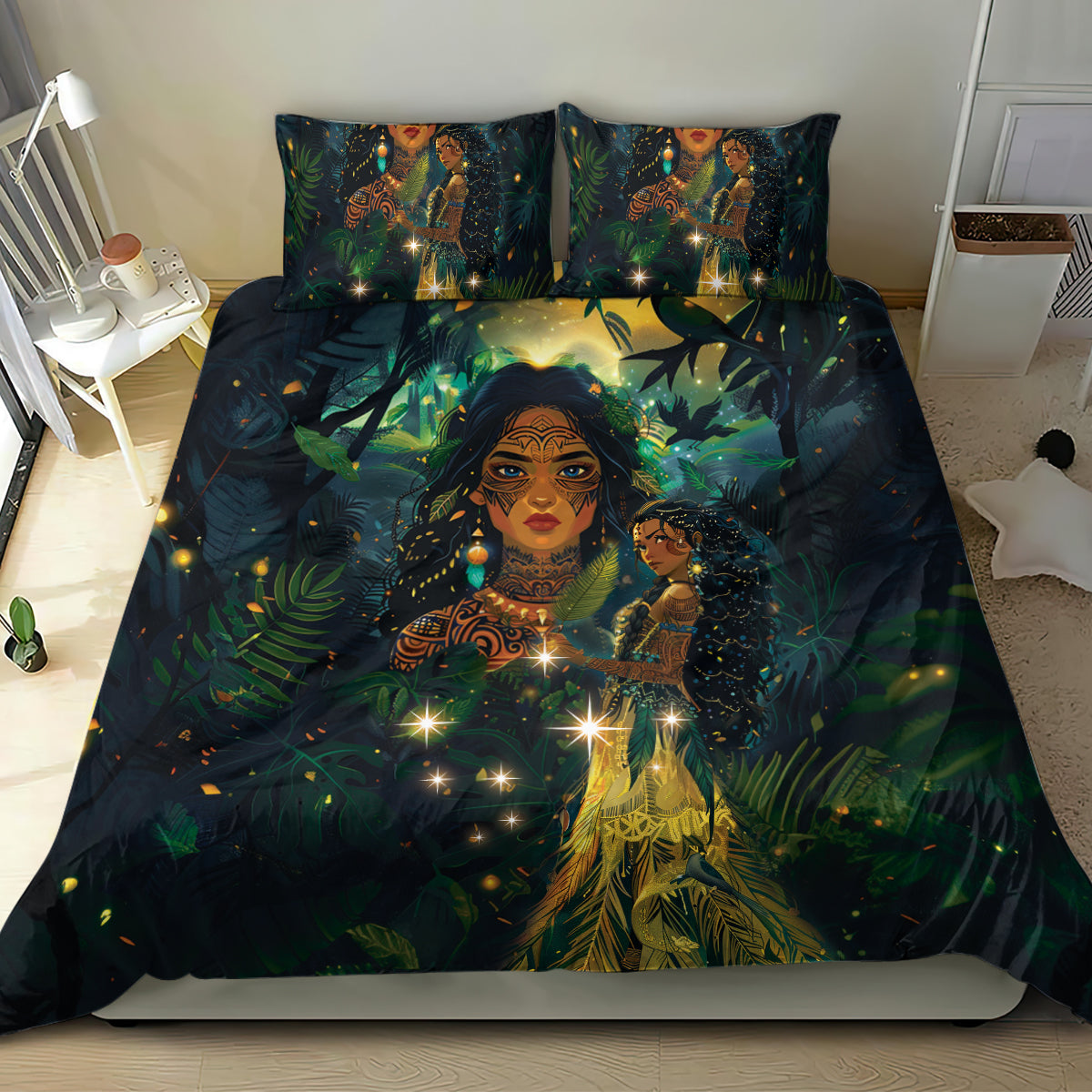 New Zealand Matariki Bedding Set Rongo Mori Wellbeing and Good Luck - Vibe Hoodie Shop