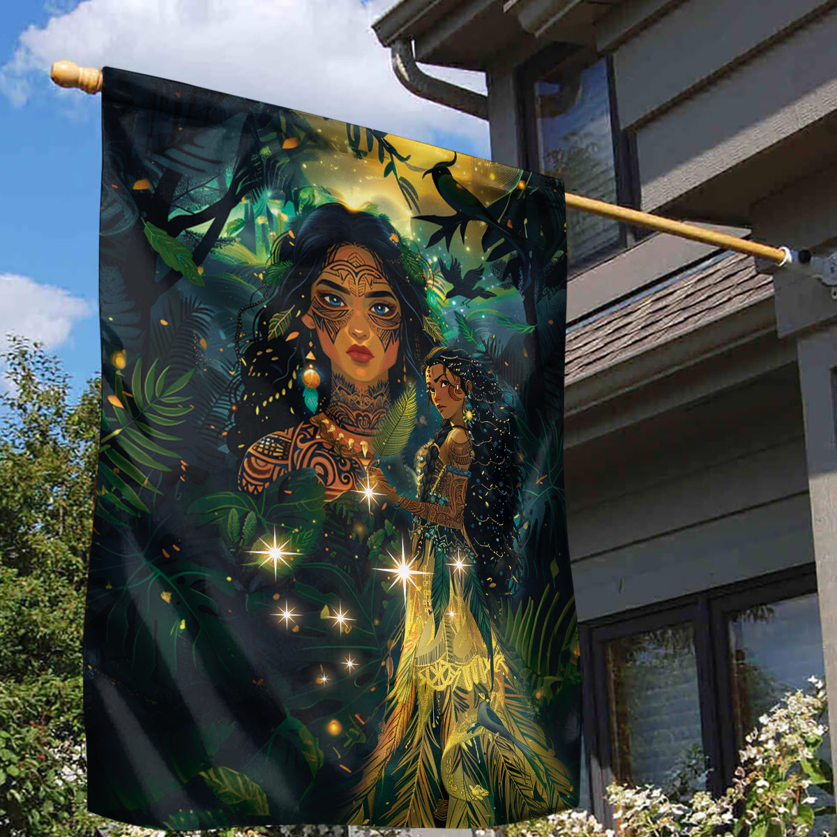 New Zealand Matariki Garden Flag Rongo Mori Wellbeing and Good Luck - Vibe Hoodie Shop