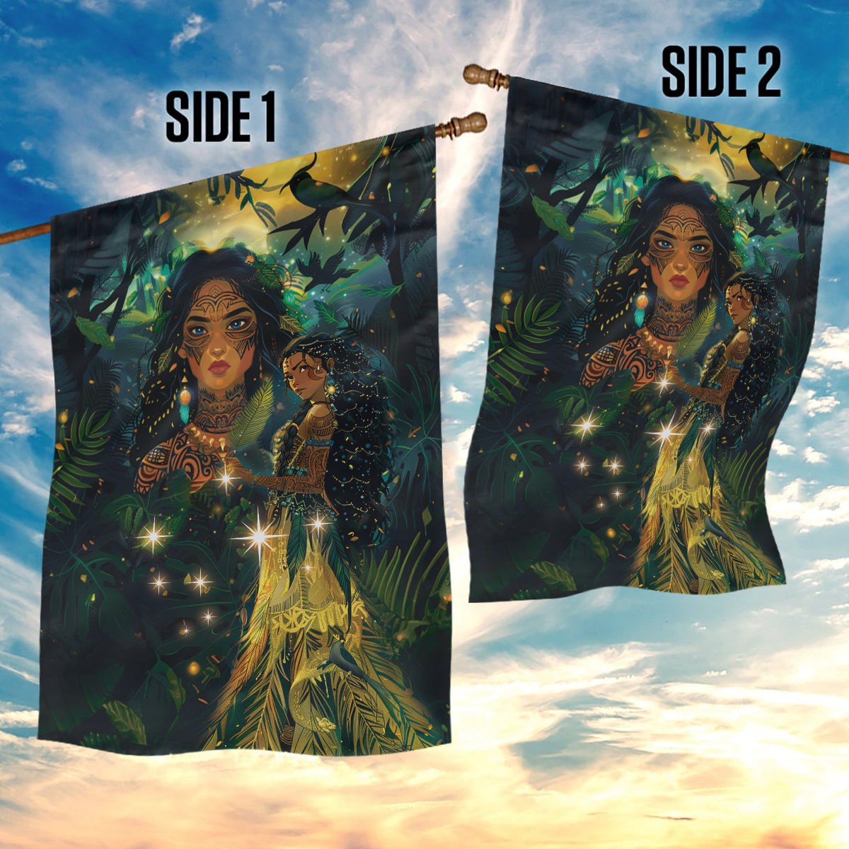 New Zealand Matariki Garden Flag Rongo Mori Wellbeing and Good Luck - Vibe Hoodie Shop