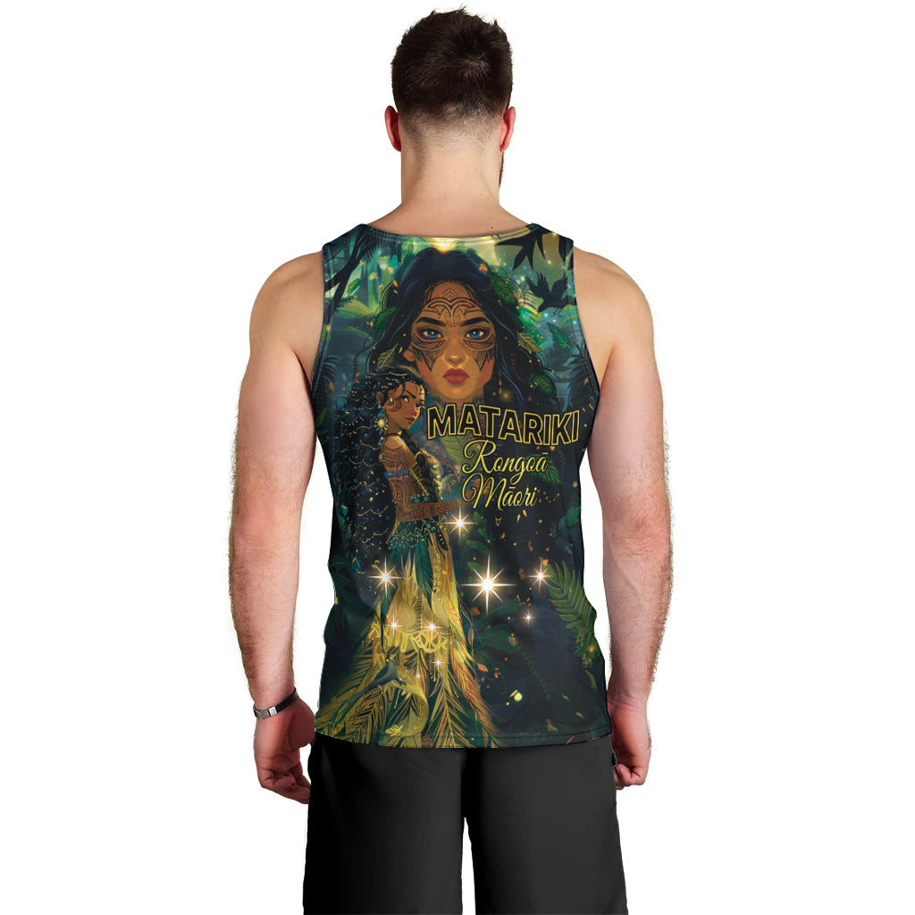 New Zealand Matariki Men Tank Top Rongo Mori Wellbeing and Good Luck - Vibe Hoodie Shop