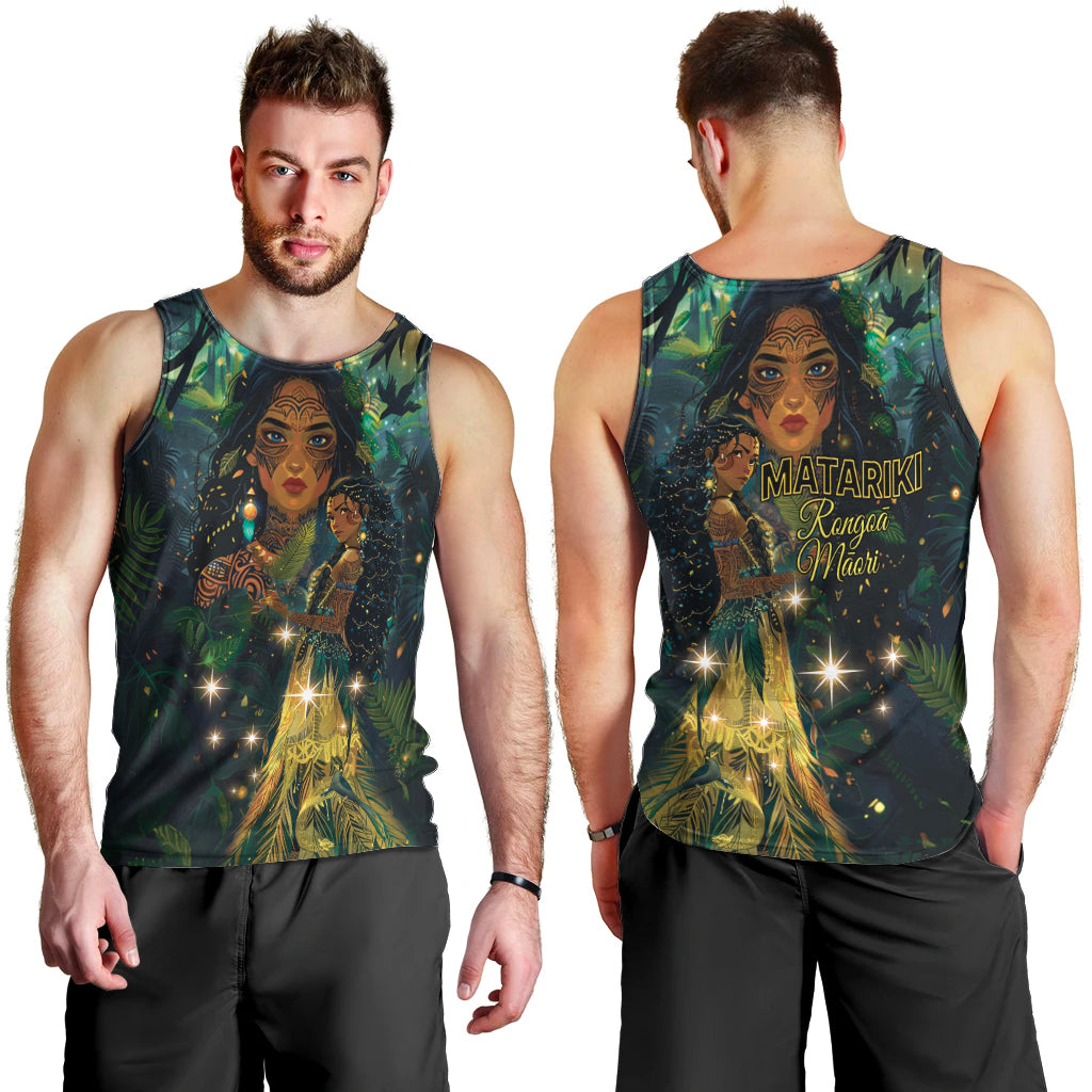 New Zealand Matariki Men Tank Top Rongo Mori Wellbeing and Good Luck - Vibe Hoodie Shop