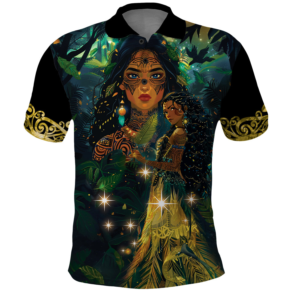 New Zealand Matariki Polo Shirt Rongo Mori Wellbeing and Good Luck LT9 - Vibe Hoodie Shop