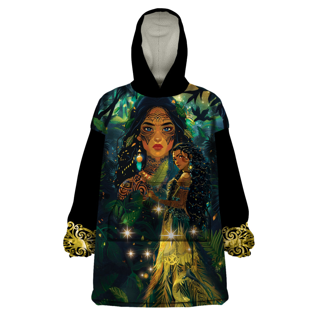 New Zealand Matariki Wearable Blanket Hoodie Rongo Mori Wellbeing and Good Luck - Vibe Hoodie Shop