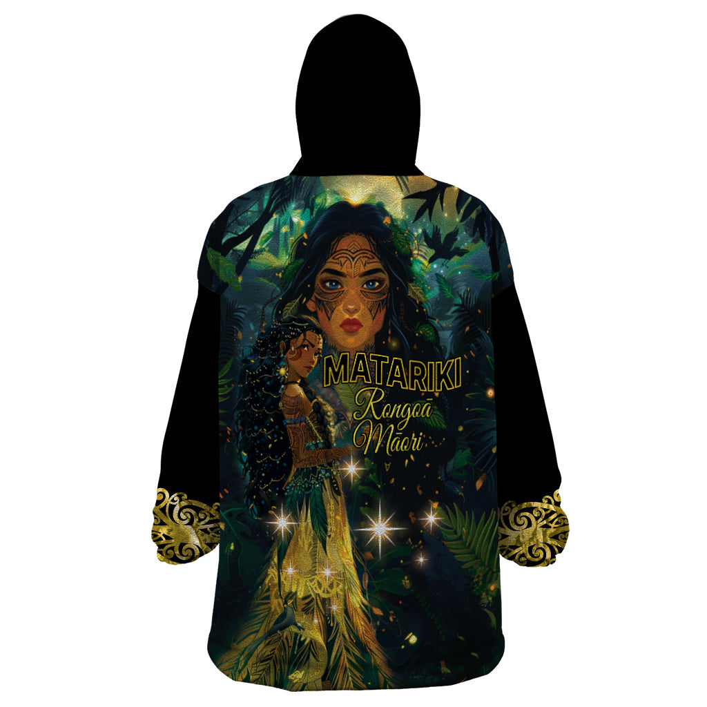 New Zealand Matariki Wearable Blanket Hoodie Rongo Mori Wellbeing and Good Luck - Vibe Hoodie Shop