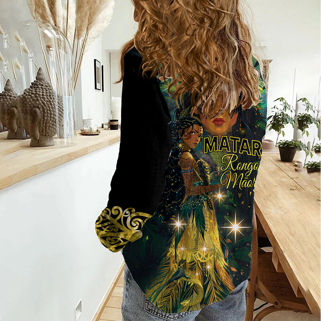 New Zealand Matariki Women Casual Shirt Rongo Mori Wellbeing and Good Luck - Vibe Hoodie Shop