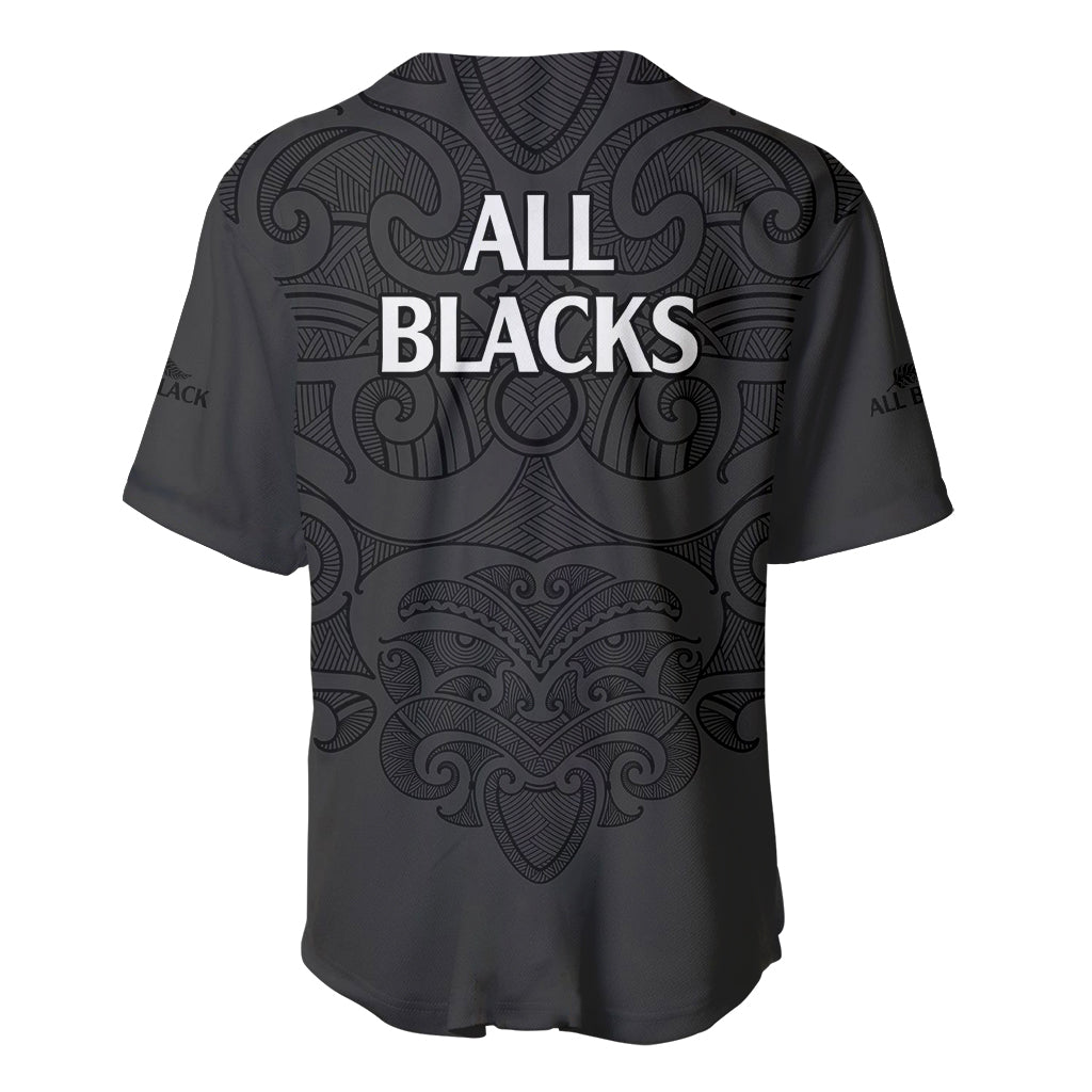 New Zealand Rugby Baseball Jersey All Black Fern with Maori Tribal Pattern - Vibe Hoodie Shop