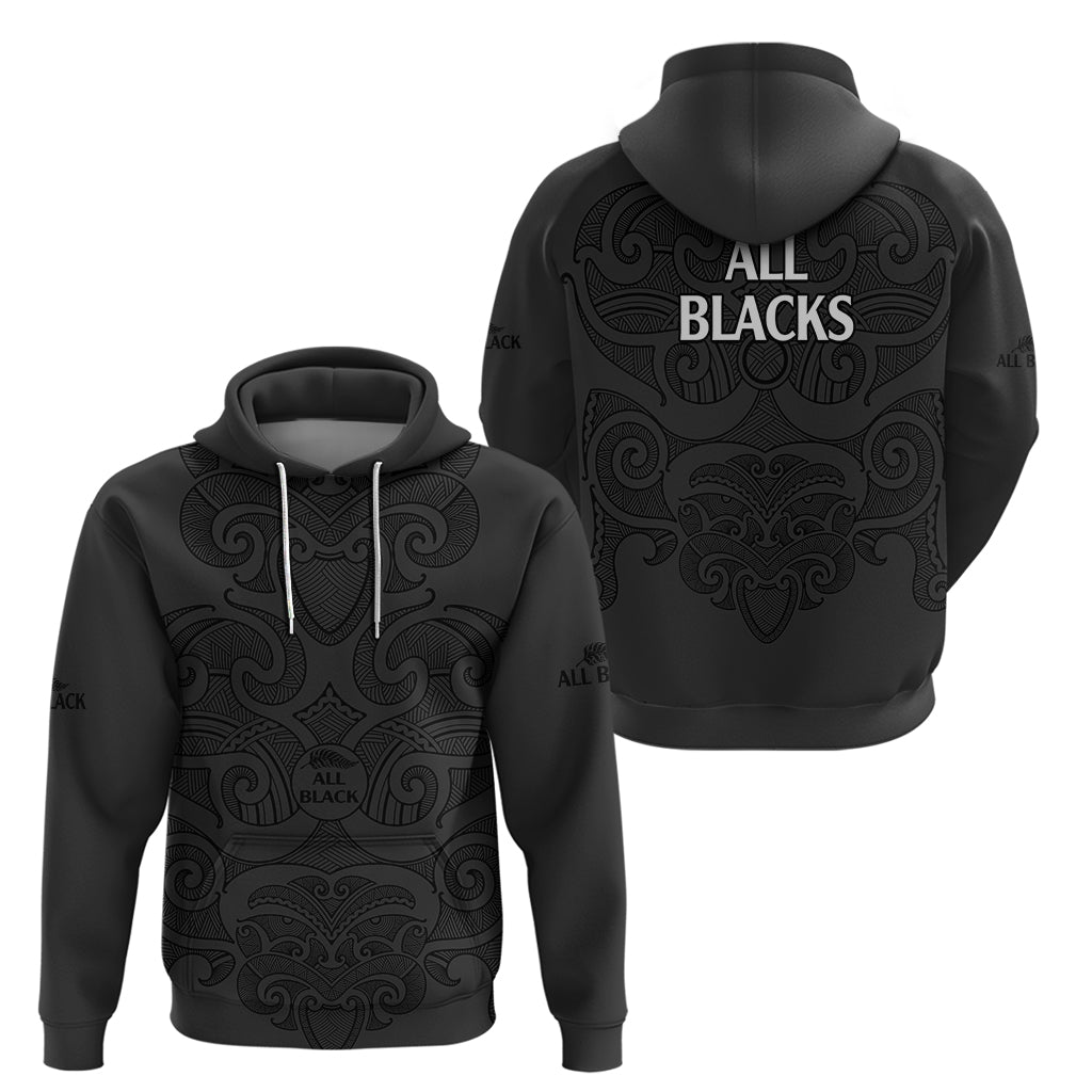 New Zealand Rugby Hoodie All Black Fern with Maori Tribal Pattern LT9 - Vibe Hoodie Shop