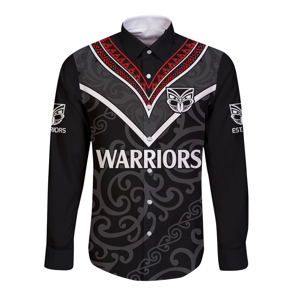 custom-text-and-number-new-zealand-warriors-rugby-long-sleeve-button-shirt-proud-to-maori-warriors