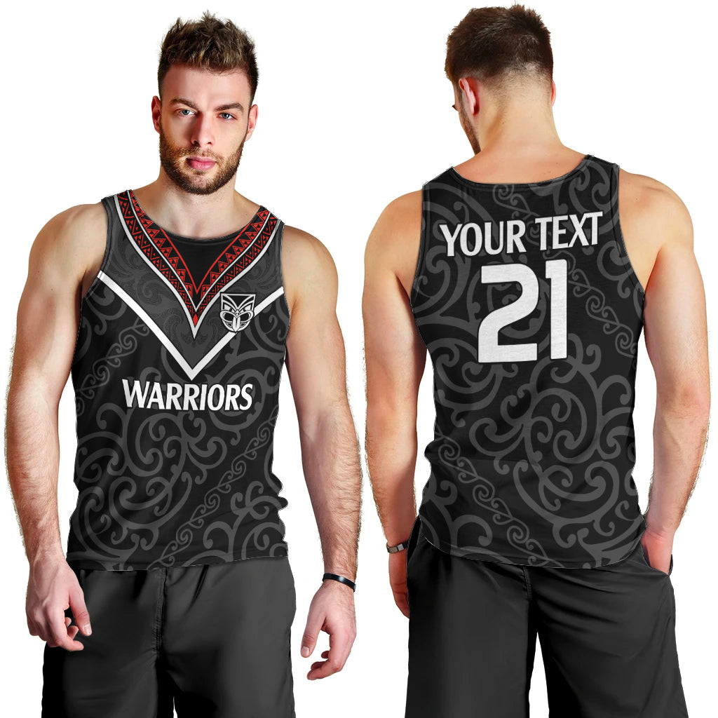 (Custom Text And Number) New Zealand Warriors Rugby Men Tank Top Proud to Maori Warriors - Vibe Hoodie Shop