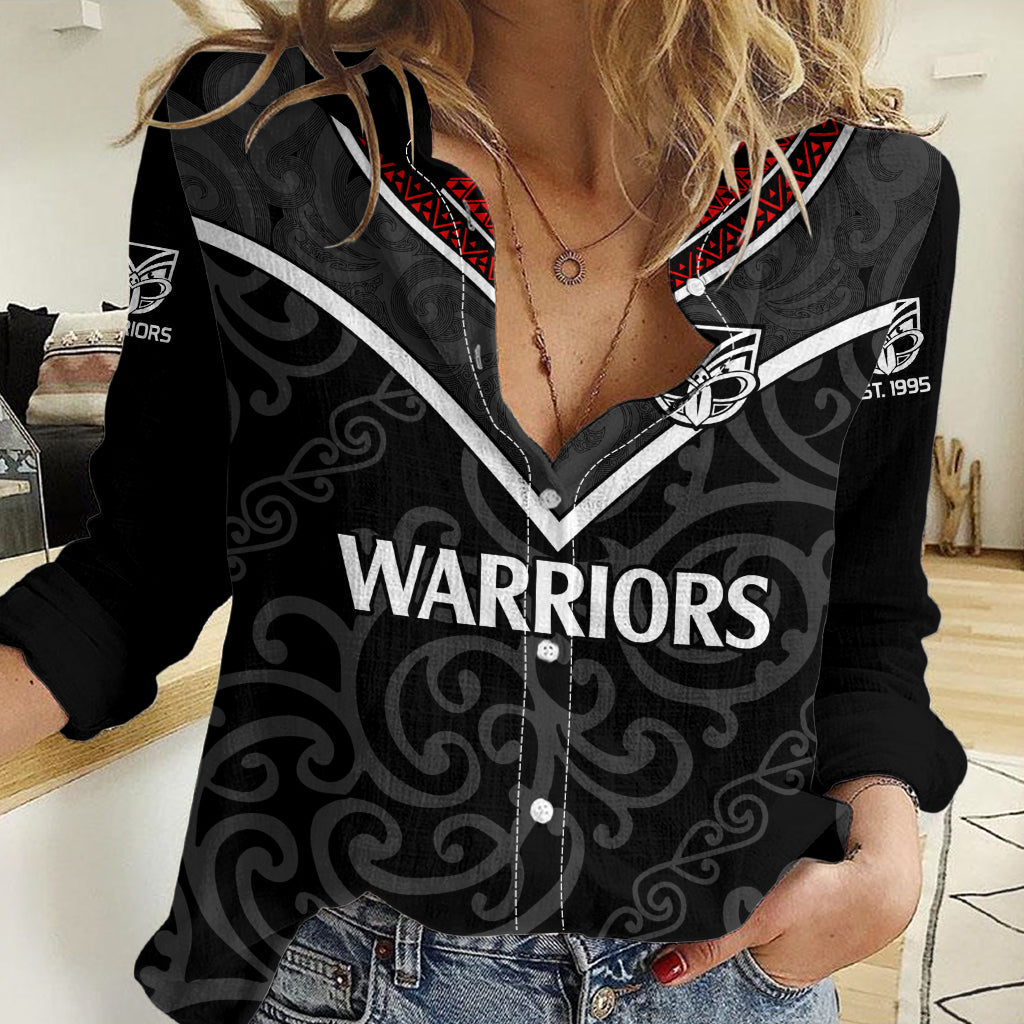 (Custom Text And Number) New Zealand Warriors Rugby Women Casual Shirt Proud to Maori Warriors LT9