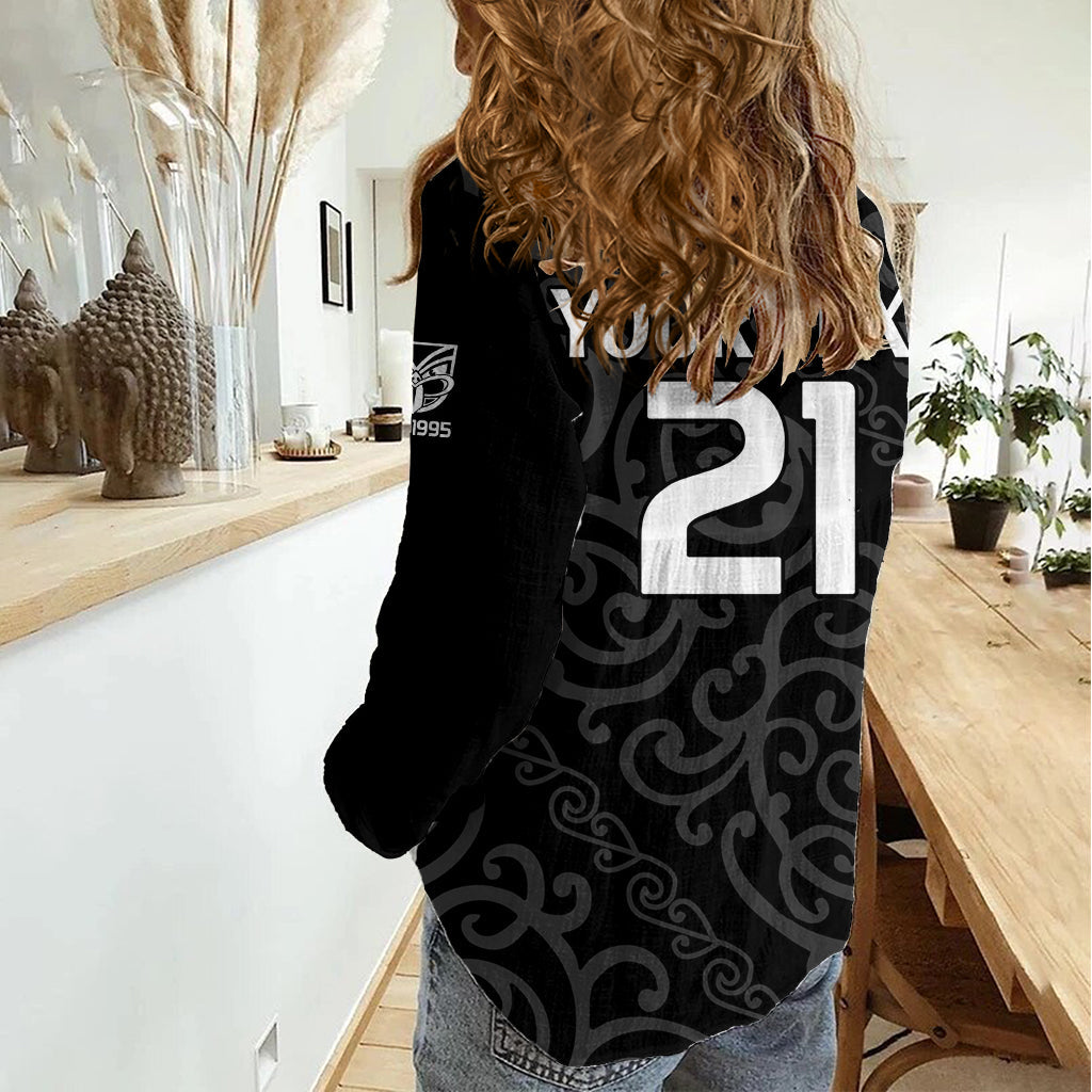 (Custom Text And Number) New Zealand Warriors Rugby Women Casual Shirt Proud to Maori Warriors LT9