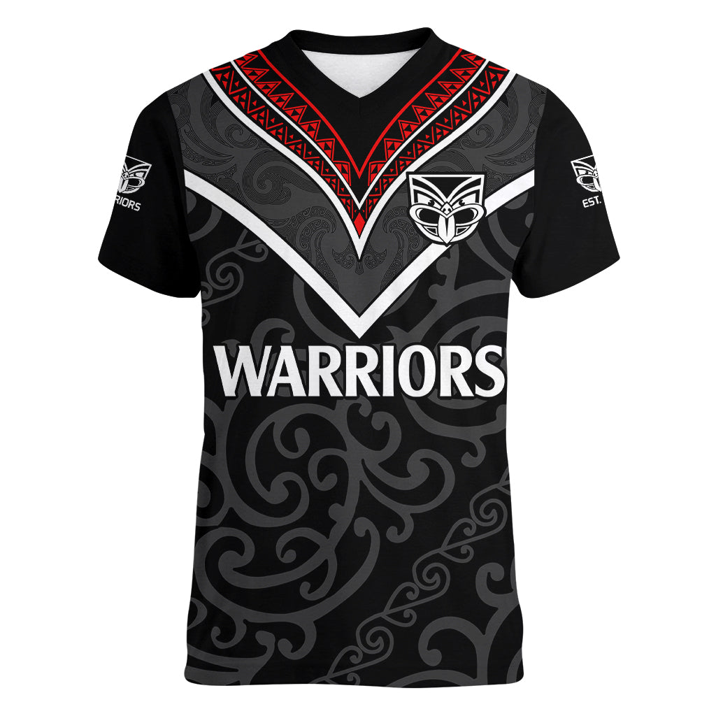 custom-text-and-number-new-zealand-warriors-rugby-women-v-neck-t-shirt-proud-to-maori-warriors