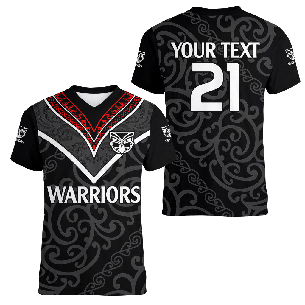 custom-text-and-number-new-zealand-warriors-rugby-women-v-neck-t-shirt-proud-to-maori-warriors