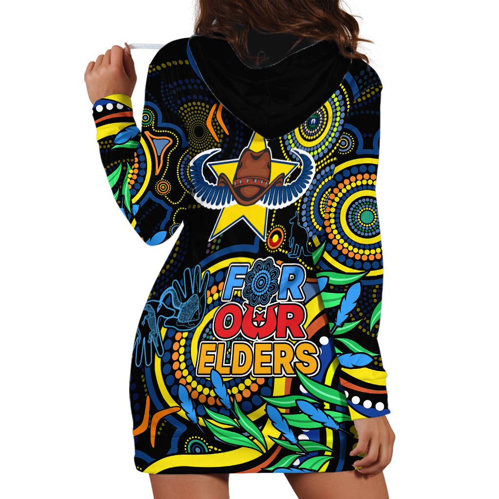 Cowboys Rugby Aboriginal Art Hoodie Dress NAIDOC Indigenous Tribal - Vibe Hoodie Shop