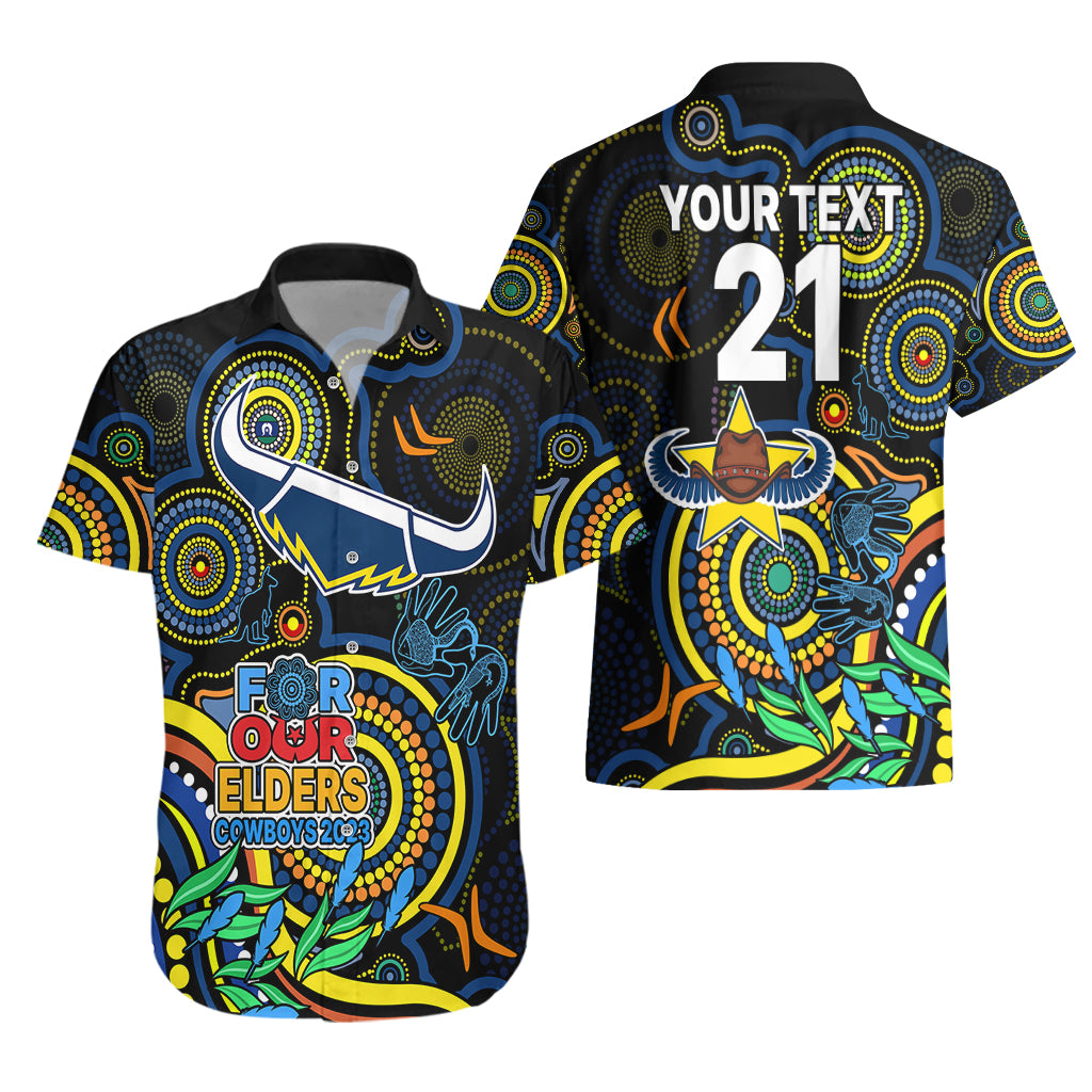 Custom Cowboys Rugby Aboriginal Art Hawaiian Shirt NAIDOC Indigenous Tribal - Vibe Hoodie Shop