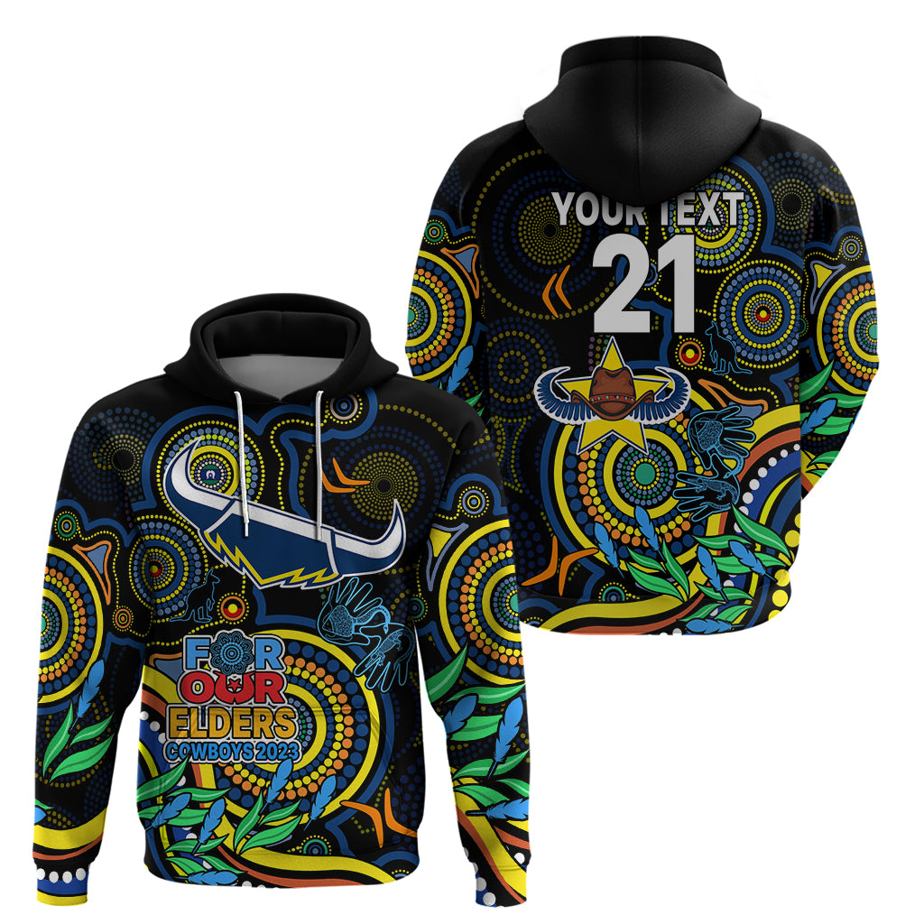 Custom Cowboys Rugby Aboriginal Art Hoodie NAIDOC Indigenous Tribal LT9 - Vibe Hoodie Shop