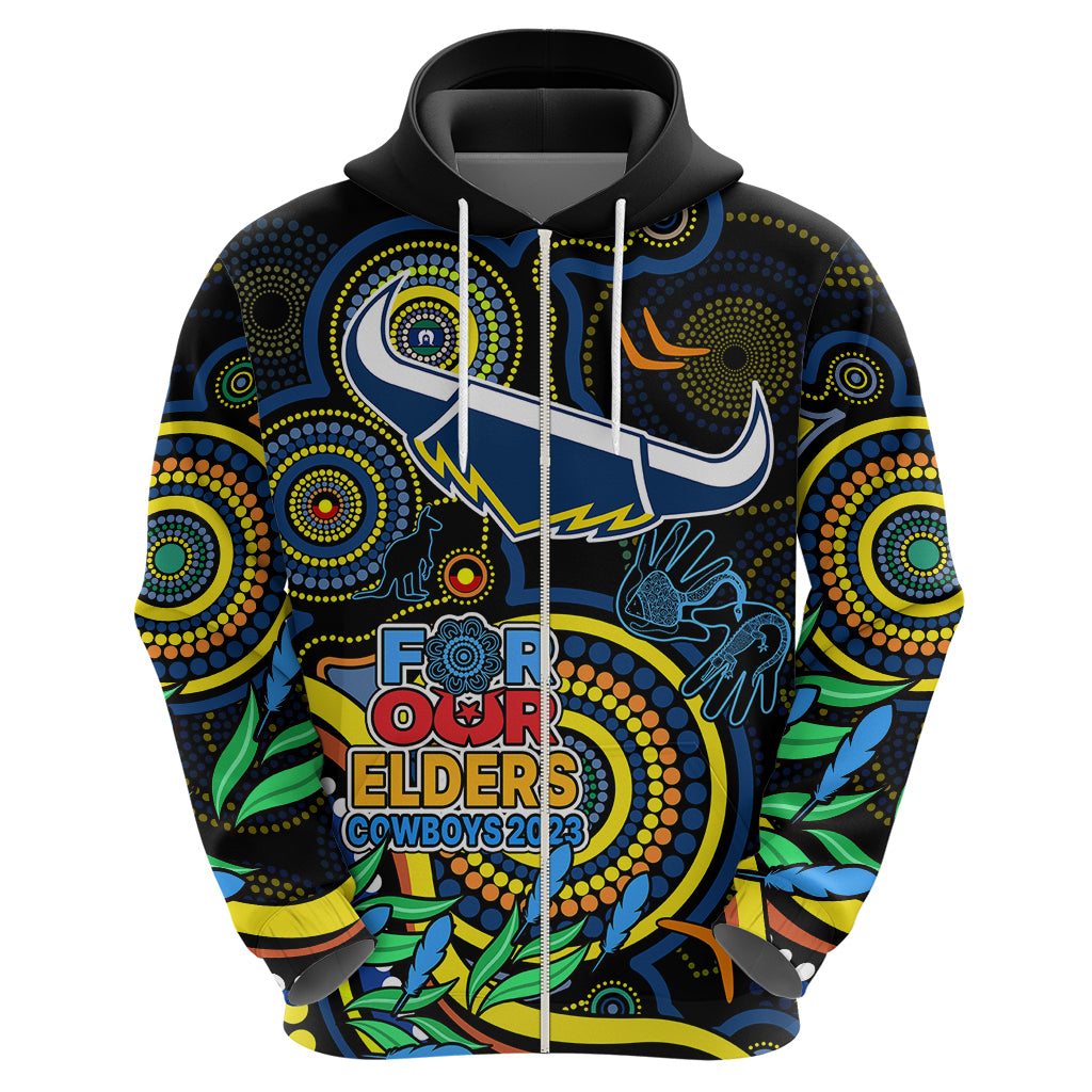 Custom Cowboys Rugby Aboriginal Art Hoodie NAIDOC Indigenous Tribal LT9 - Vibe Hoodie Shop