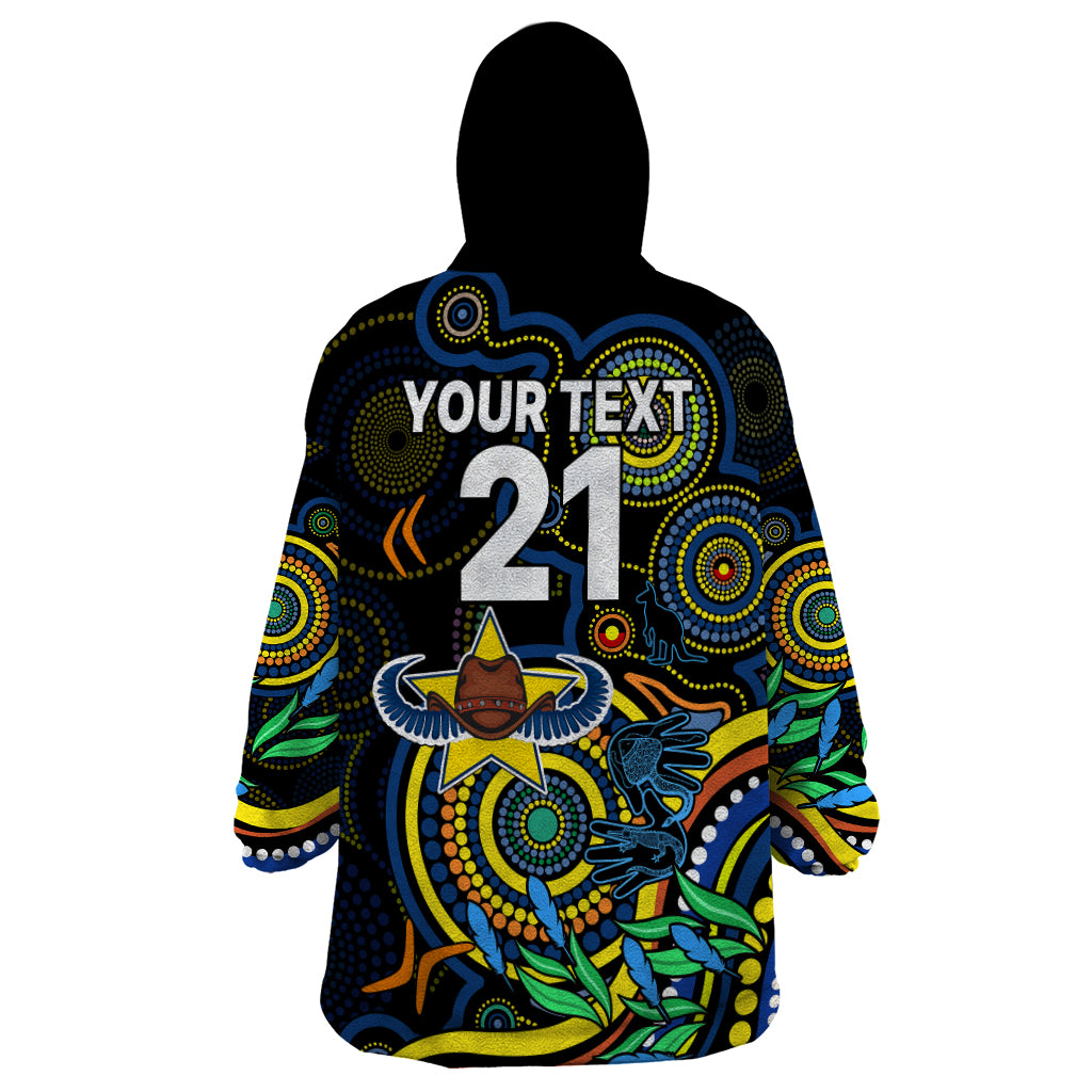 Custom Cowboys Rugby Aboriginal Art Wearable Blanket Hoodie NAIDOC Indigenous Tribal - Vibe Hoodie Shop