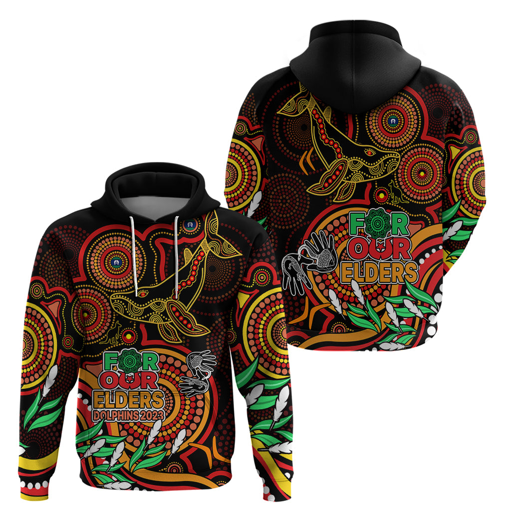 Dolphins Rugby Aboriginal Art Hoodie NAIDOC Indigenous Tribal LT9 - Vibe Hoodie Shop