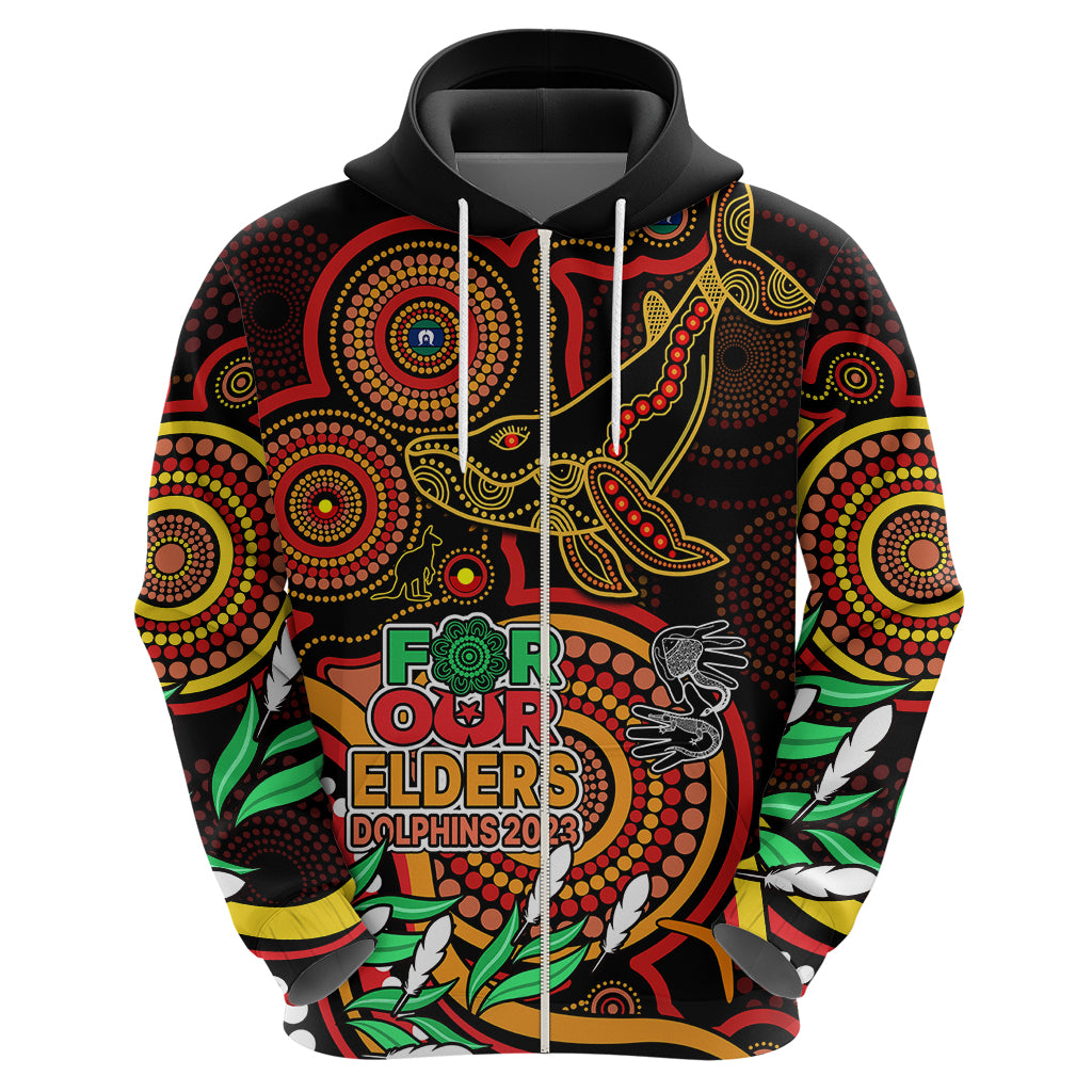 Dolphins Rugby Aboriginal Art Hoodie NAIDOC Indigenous Tribal LT9 - Vibe Hoodie Shop