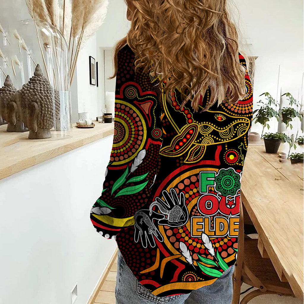 Dolphins Rugby Aboriginal Art Women Casual Shirt NAIDOC Indigenous Tribal - Vibe Hoodie Shop