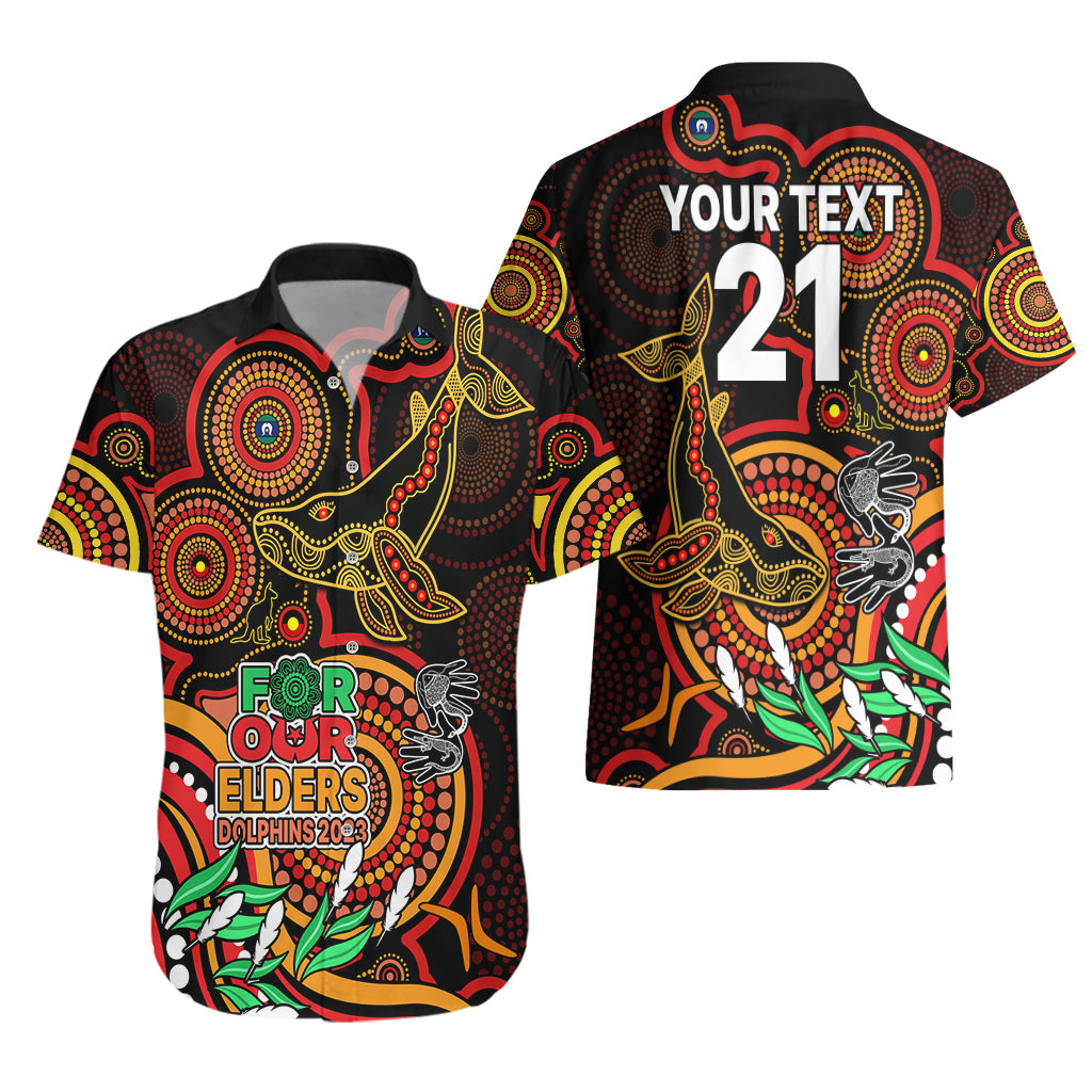 Custom Dolphins Rugby Aboriginal Art Hawaiian Shirt NAIDOC Indigenous Tribal - Vibe Hoodie Shop
