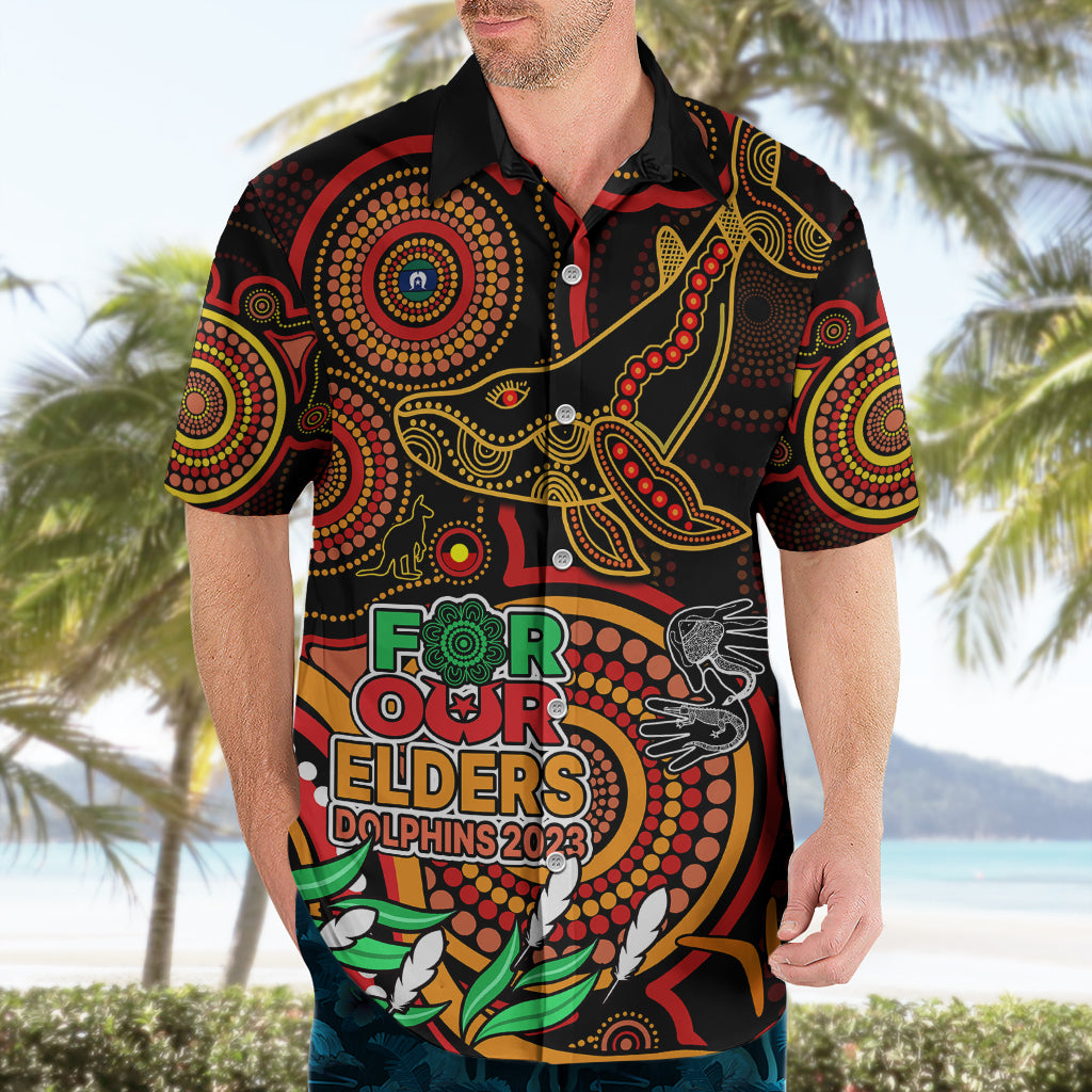 Custom Dolphins Rugby Aboriginal Art Hawaiian Shirt NAIDOC Indigenous Tribal - Vibe Hoodie Shop
