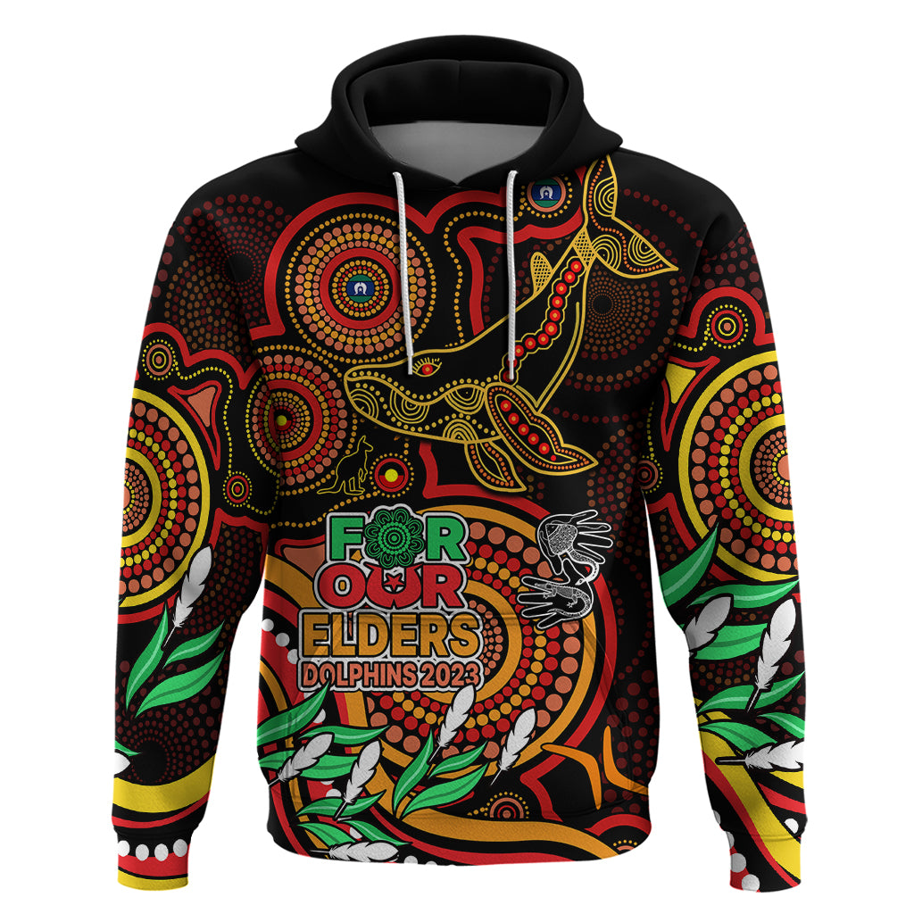 Custom Dolphins Rugby Aboriginal Art Hoodie NAIDOC Indigenous Tribal LT9 - Vibe Hoodie Shop