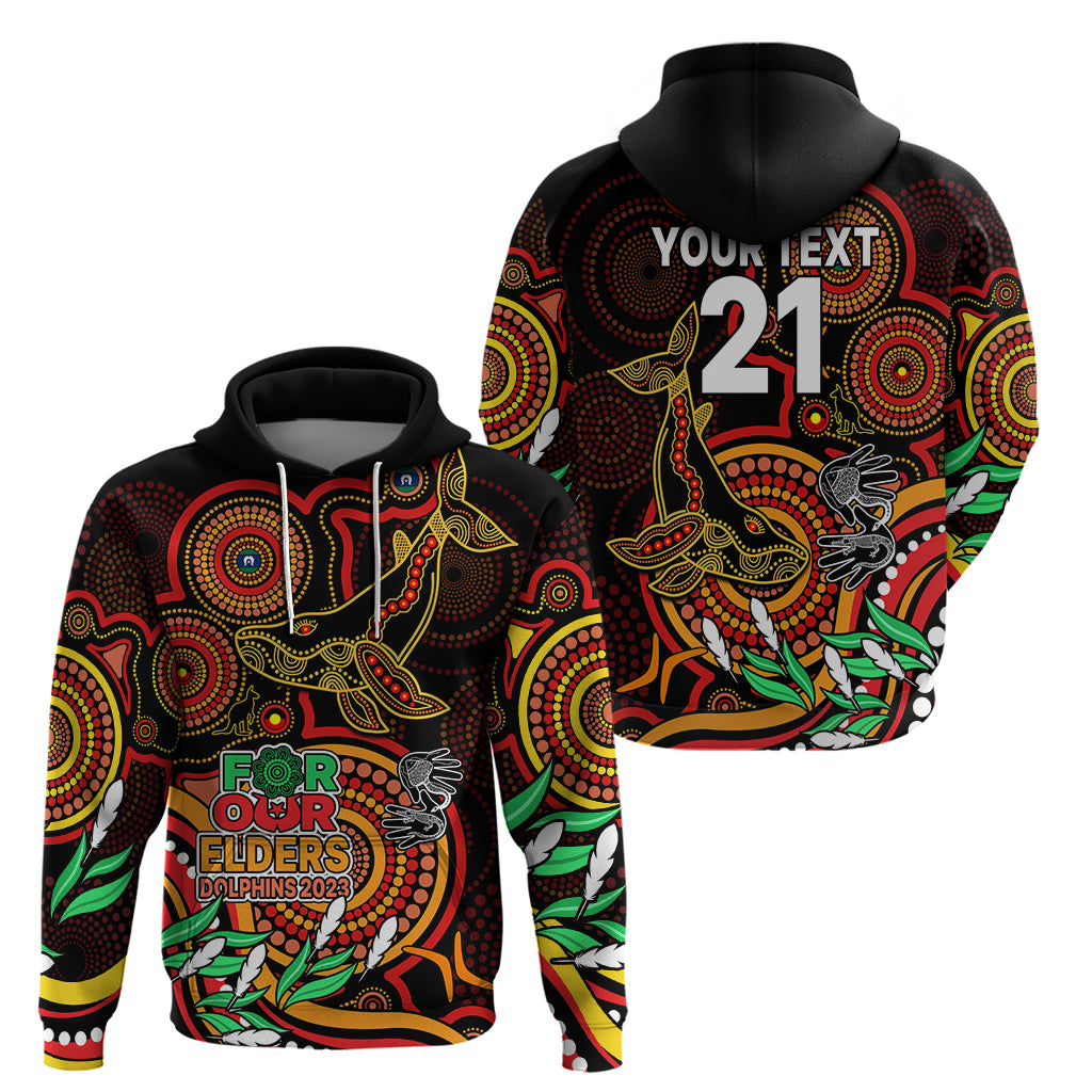 Custom Dolphins Rugby Aboriginal Art Hoodie NAIDOC Indigenous Tribal LT9 - Vibe Hoodie Shop