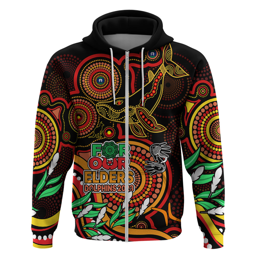 Custom Dolphins Rugby Aboriginal Art Hoodie NAIDOC Indigenous Tribal LT9 - Vibe Hoodie Shop