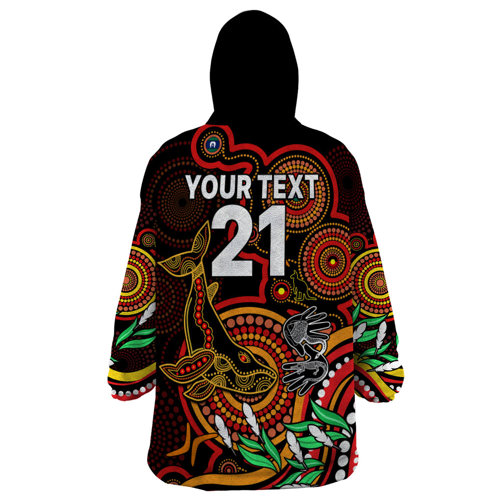 Custom Dolphins Rugby Aboriginal Art Wearable Blanket Hoodie NAIDOC Indigenous Tribal - Vibe Hoodie Shop