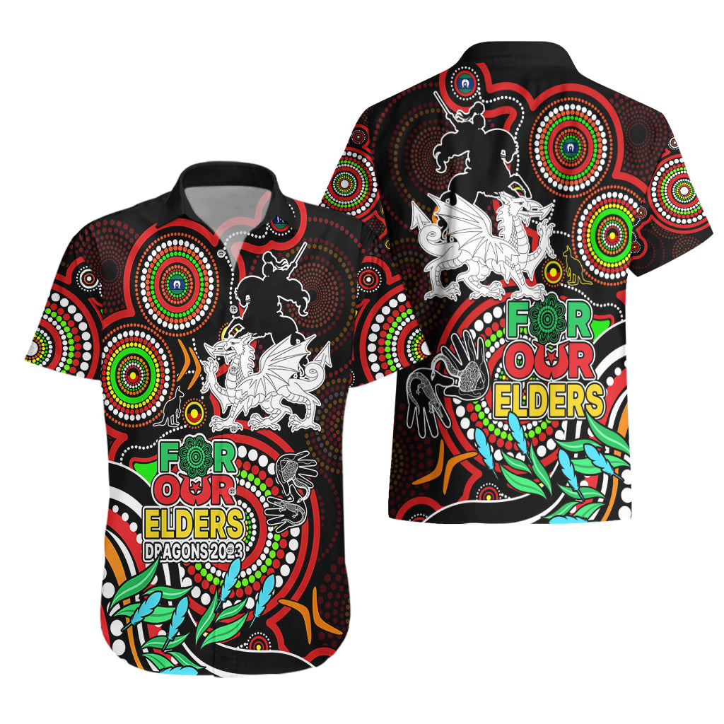 Dragons Rugby Aboriginal Art Hawaiian Shirt NAIDOC Indigenous Tribal - Vibe Hoodie Shop