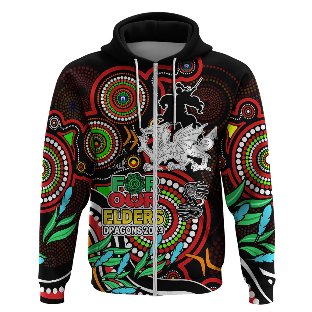 Dragons Rugby Aboriginal Art Hoodie NAIDOC Indigenous Tribal LT9 - Vibe Hoodie Shop