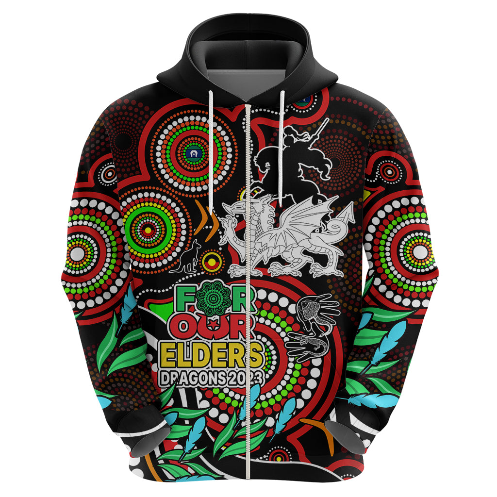 Dragons Rugby Aboriginal Art Hoodie NAIDOC Indigenous Tribal LT9 - Vibe Hoodie Shop