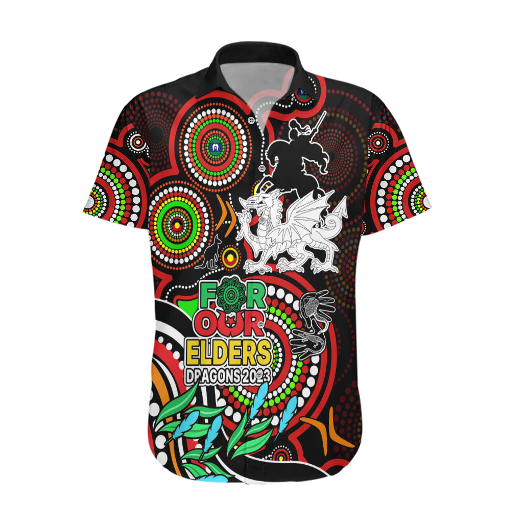 Custom Dragons Rugby Aboriginal Art Hawaiian Shirt NAIDOC Indigenous Tribal - Vibe Hoodie Shop