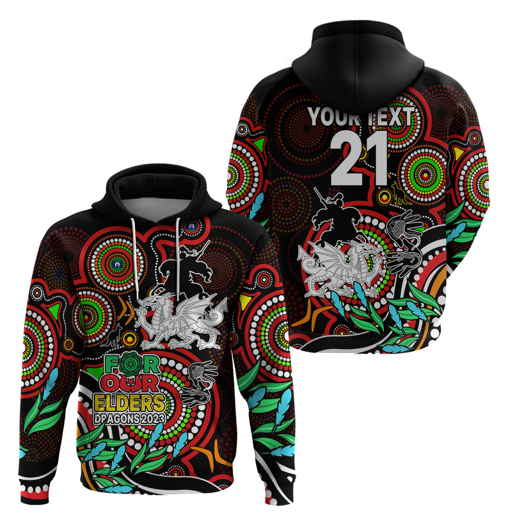 Custom Dragons Rugby Aboriginal Art Hoodie NAIDOC Indigenous Tribal LT9 - Vibe Hoodie Shop