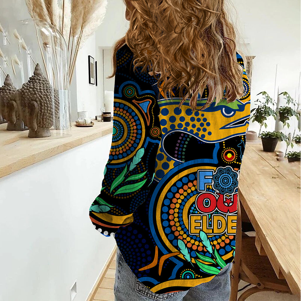 Eels Rugby Aboriginal Art Women Casual Shirt NAIDOC Indigenous Tribal - Vibe Hoodie Shop