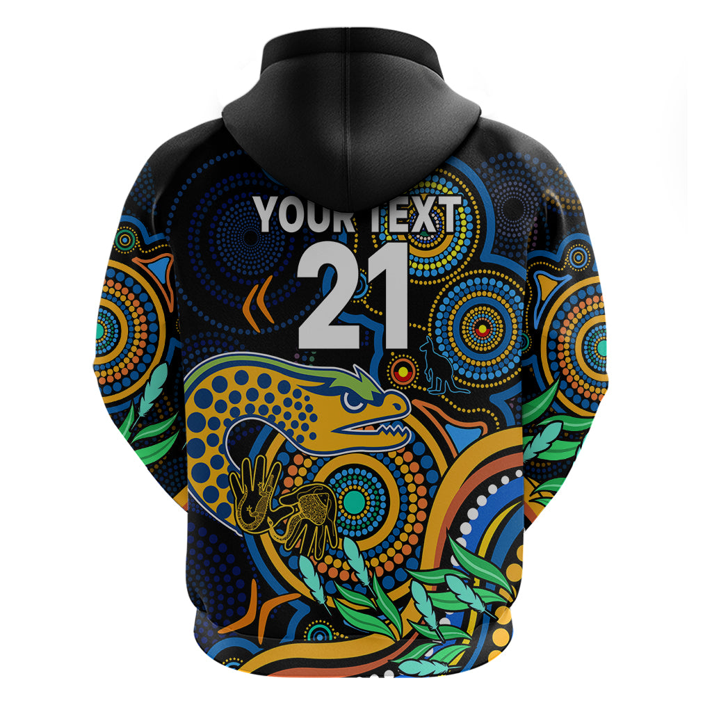 Custom Eels Rugby Aboriginal Art Hoodie NAIDOC Indigenous Tribal LT9 - Vibe Hoodie Shop